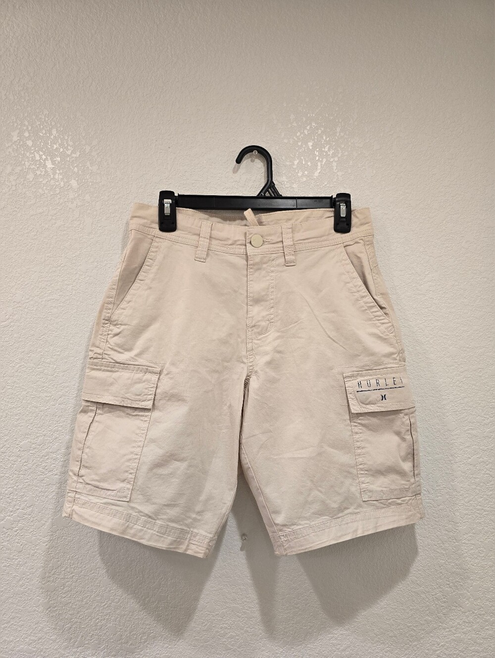 NWT Hurley BBQ Cargo Twill Walk Short In Bone Color 28